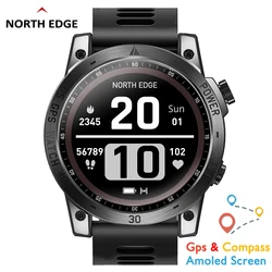 Do crossfitu na krawędzi północnej 3 zegarki sportowe męskie zegarek sportowy 1.43 HD wyświetlacz AMOLED 50M ATM barometr wysokościomierz kompas Smartwatch dla mężczyzn