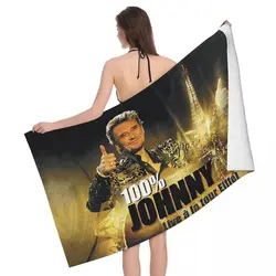 Customized Johnny Hallyday Beach Towel French Rock Singer Super Soft Microfiber Shower Towels
