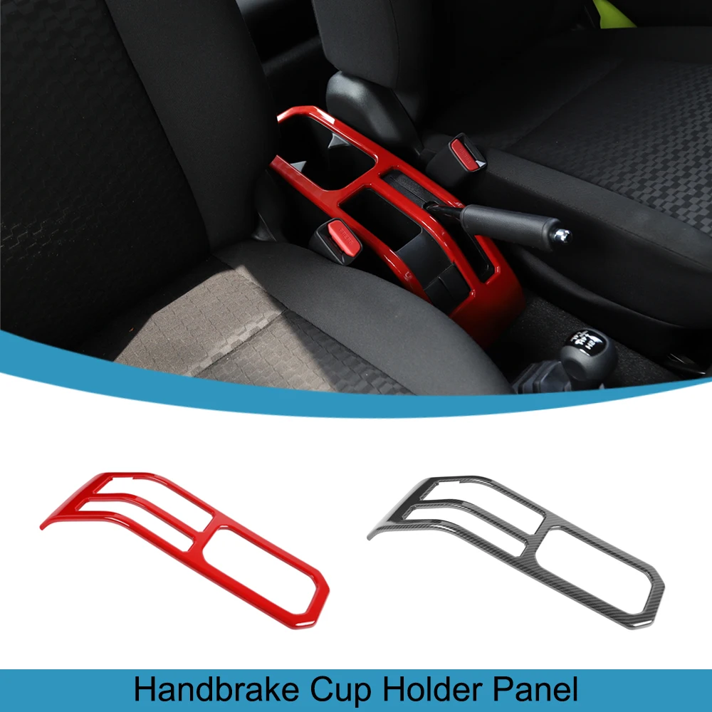 Car Handbrake Panel Decoration Cover for Suzuki Jimny 2019 2020 2021 2022 2023 JB64 JB74 Interior Accessories Red Carbon Fiber