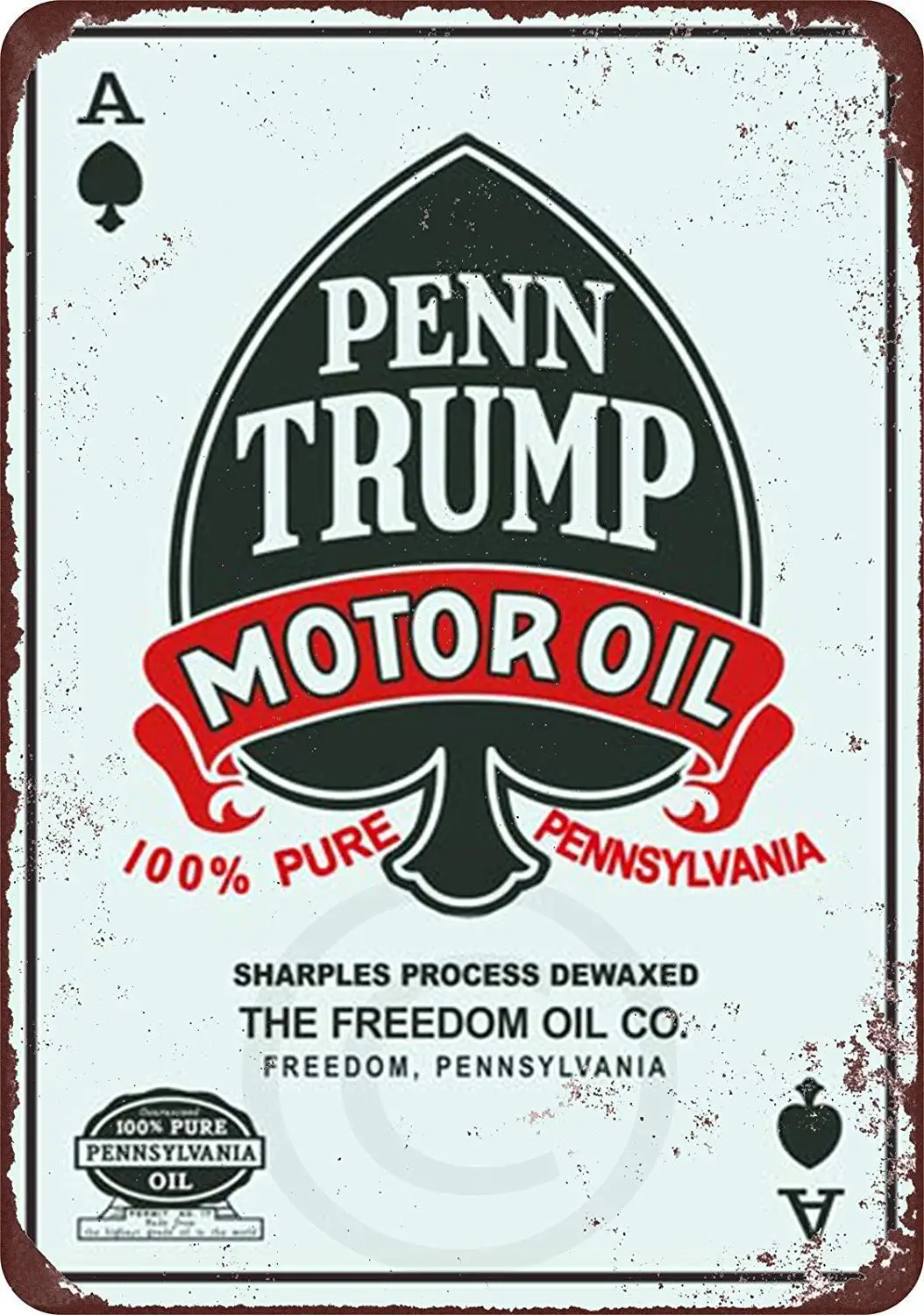 Isaric Tin Sign Penn Trump Motor Oil Gas Station Reproduction Metal Sign 8 x 12