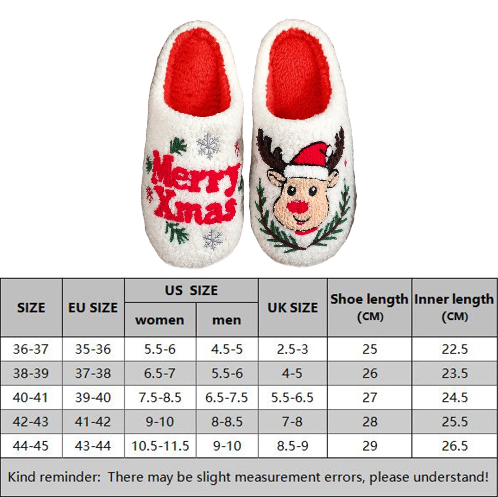 شبشب قطني على شكل غزال عيد الميلاد غير قابل للانزلاق أحذية منزلية لطيفة دافئة غامضة دافئة كرتونية مسطحة للشتاء هدية غير رسمية للعائلة والأصدقاء