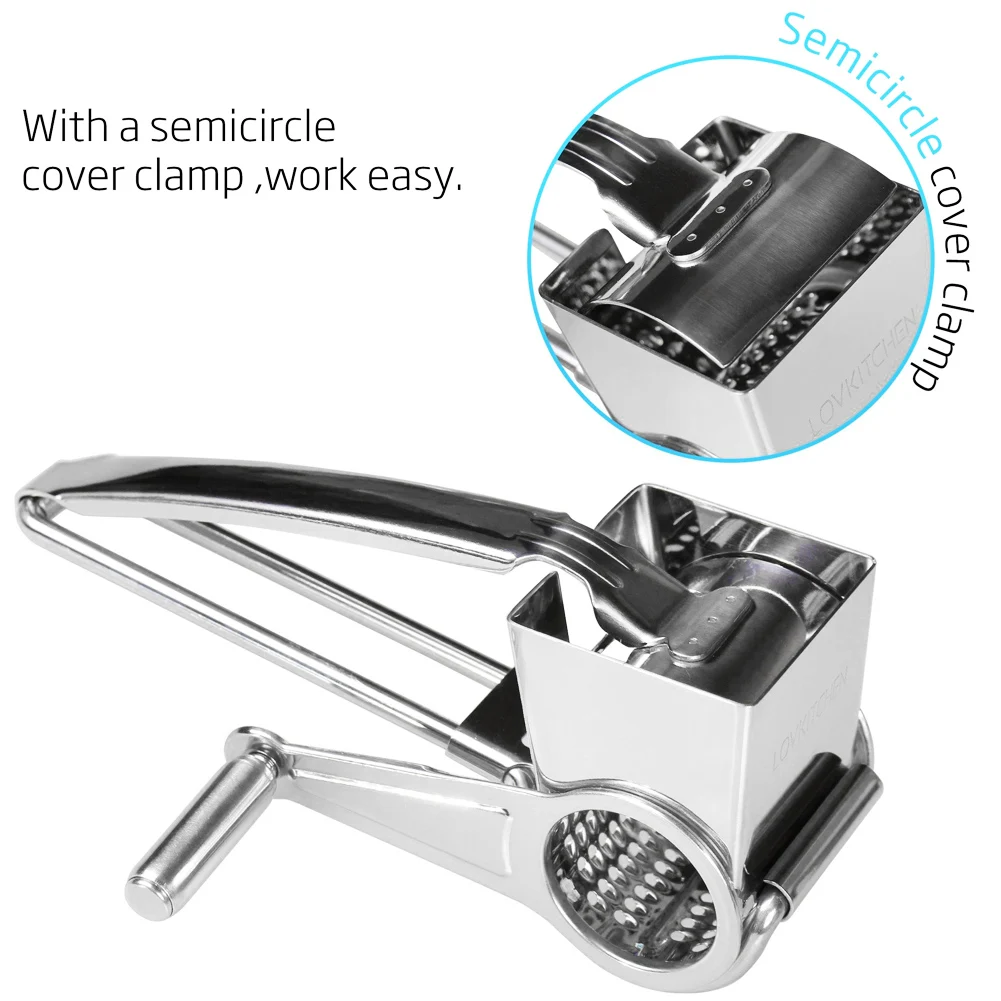 

Инструмент для строгания сыра Многофункциональная терка для сыра из нержавеющей стали Ручная вращающаяся резак для сыра Инструмент для нарезки