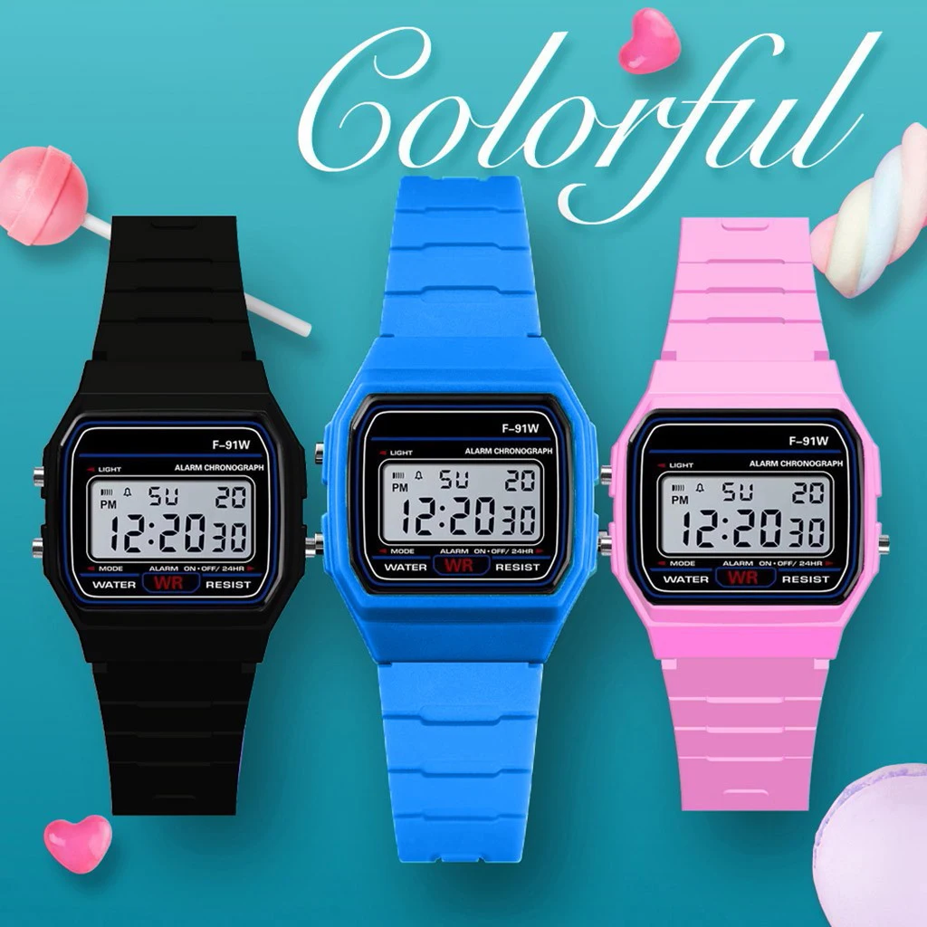 F91 Orologi digitali analogici da uomo di lusso Bambini Donne Esercizi militari Sport LED Orologio da polso impermeabile per bambini relogio infantil