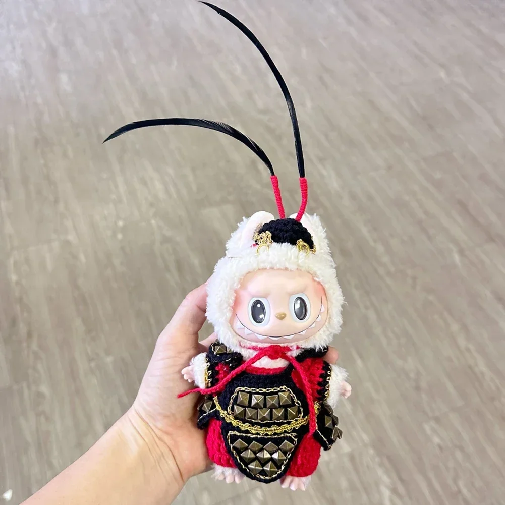 ل Labubu V1/V2 إكسسوارات دمي القرد الملك WuKong الأسد الرقص النمط الصيني السنة الجديدة الزي الملابس مجموعة ل 17 سنتيمتر Ropa Labubu #6