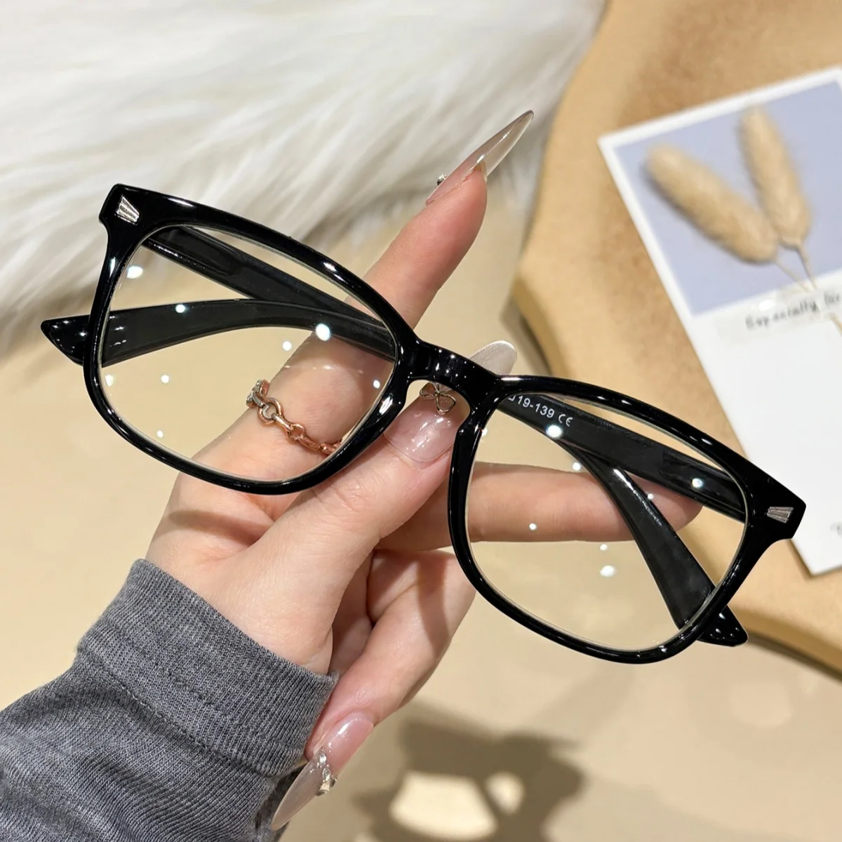 5pcs reading glasses high-definition anti blue light middle-aged and elderly fashionable ultra light reading glasses comfortable