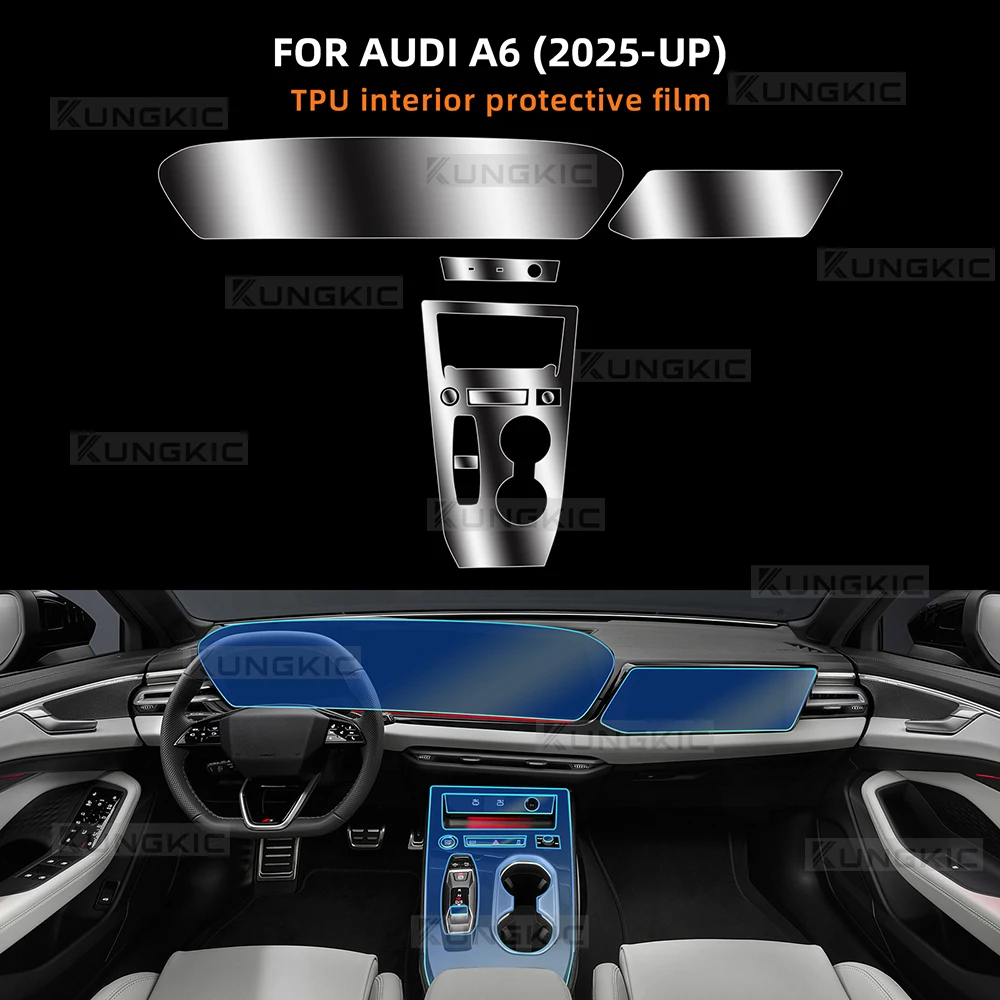 

Внутренняя защитная пленка из ТПУ, противоударный навигационный экран, автомобильная панель передач, аксессуары для AUDI A6 2025