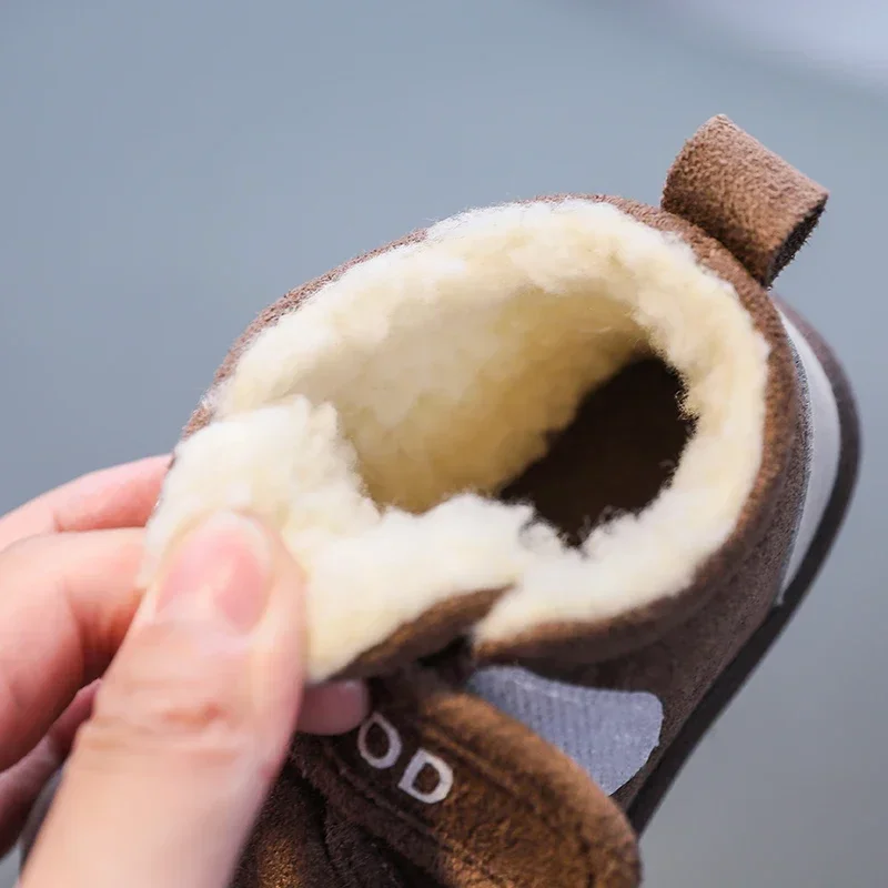 Bottes de neige pour bébés filles et garçons, bottes d'hiver pour tout-petits, chaudes, en peluche, coupe-vent, bottes d'astronomie douces pour enfants, chaussures d'extérieur pour enfants