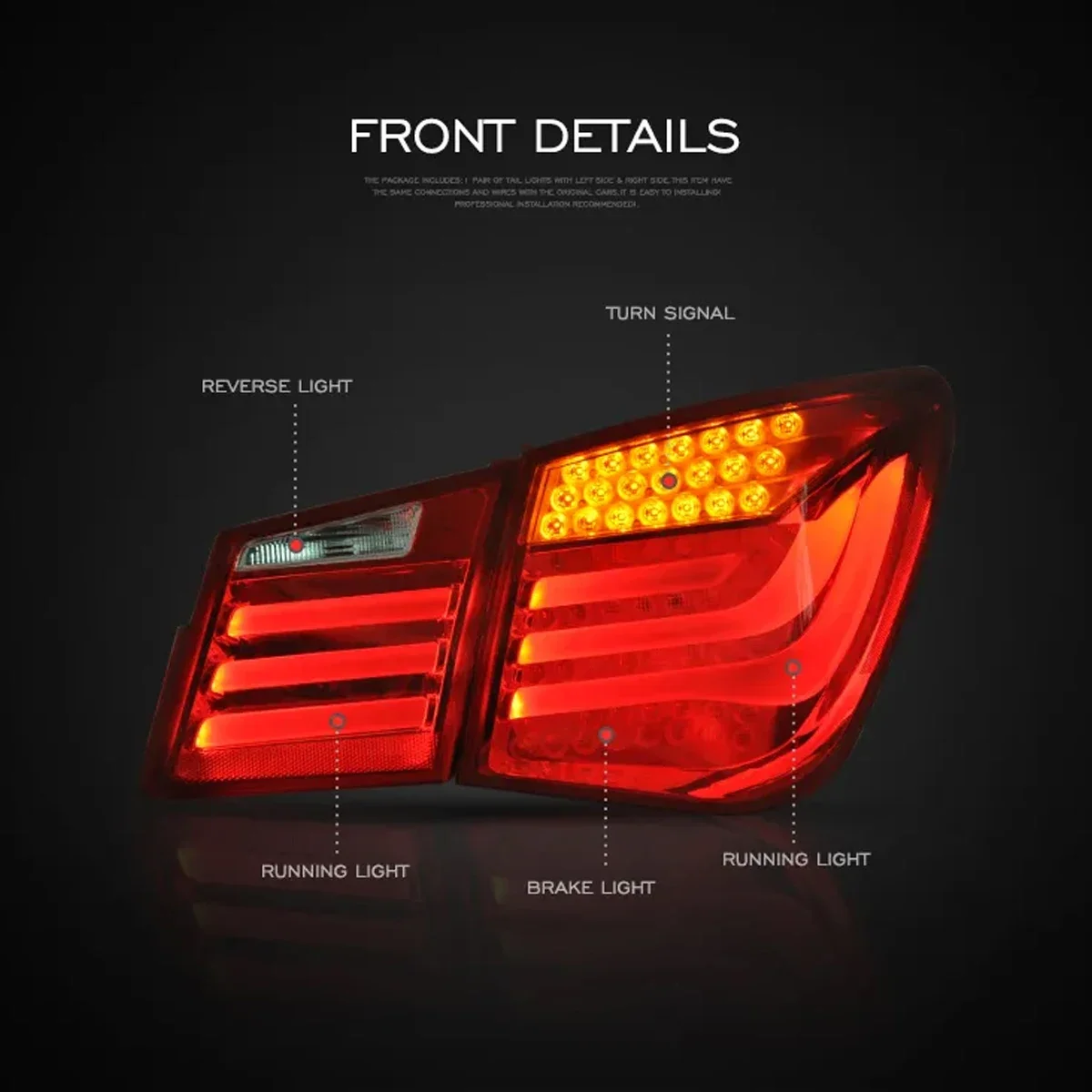 Car Light LED Taillights Assembly Rear 1th Gen J300 Tail Lamp Assembly 2010-2014 Tail light For Chevrolet Chevy Cruze