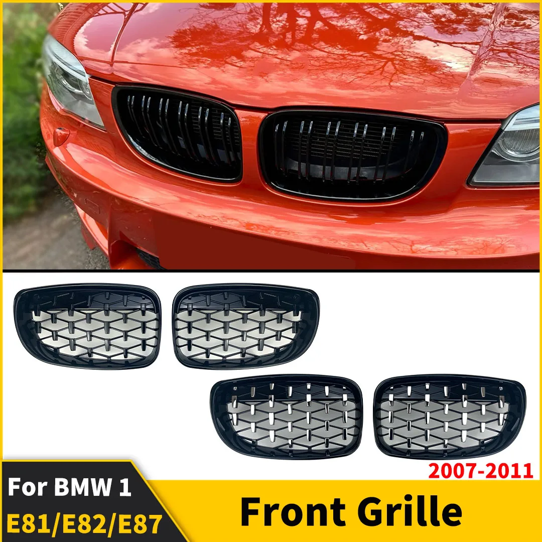 

Front Grille Bumper Grill Tuning Middle Mesh Accessories Part For BMW 1 Series E81 E87 E82 E88 2007-2011 Inlet Grid Upgrade