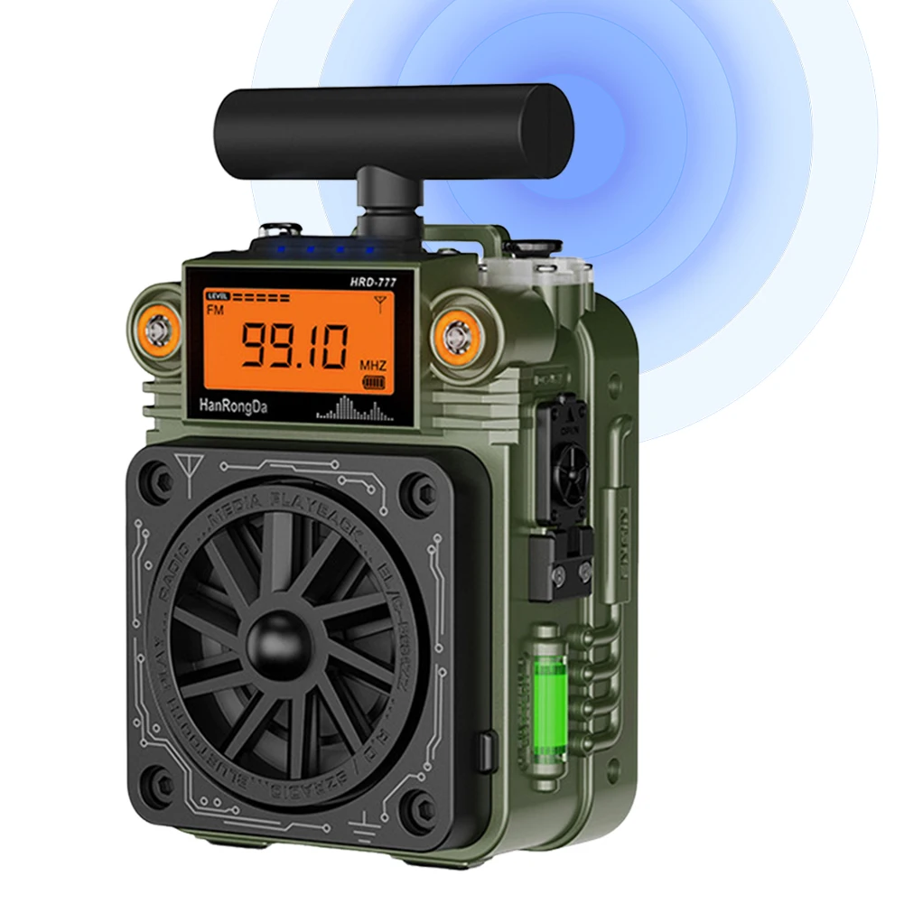 

A49T-777 FM MW SW VHF Полнодиапазонное Bluetooth-радио с гироскопом, мини-радио с функцией мини-колонки