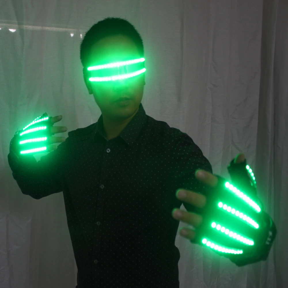 LED Gloves Laser Show Garment Stage Props Nightclub Singer Dancer Bright LED Light Gloves  LED luminous costumes