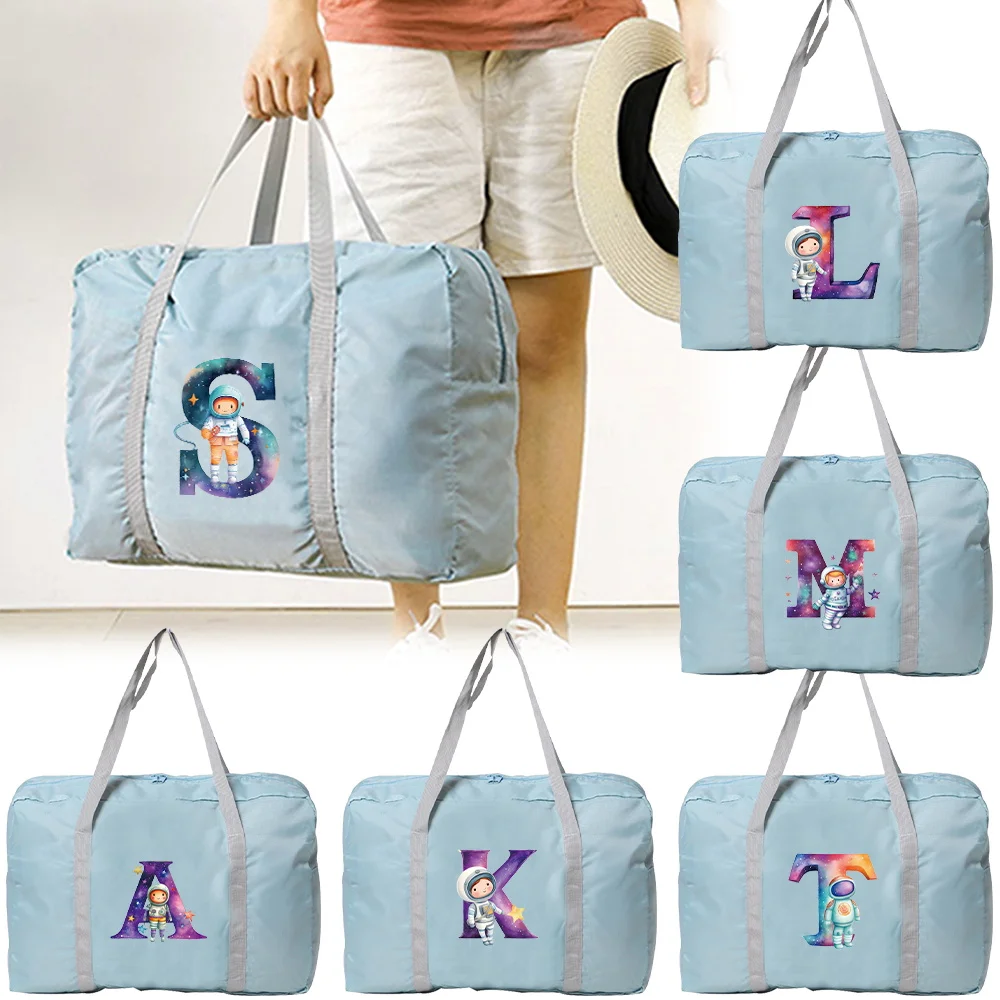 

New Travel Handbag Large Capacity Organizer Foldable Clothing Storage Luggage Bag Astronaut Series Printed Pattern