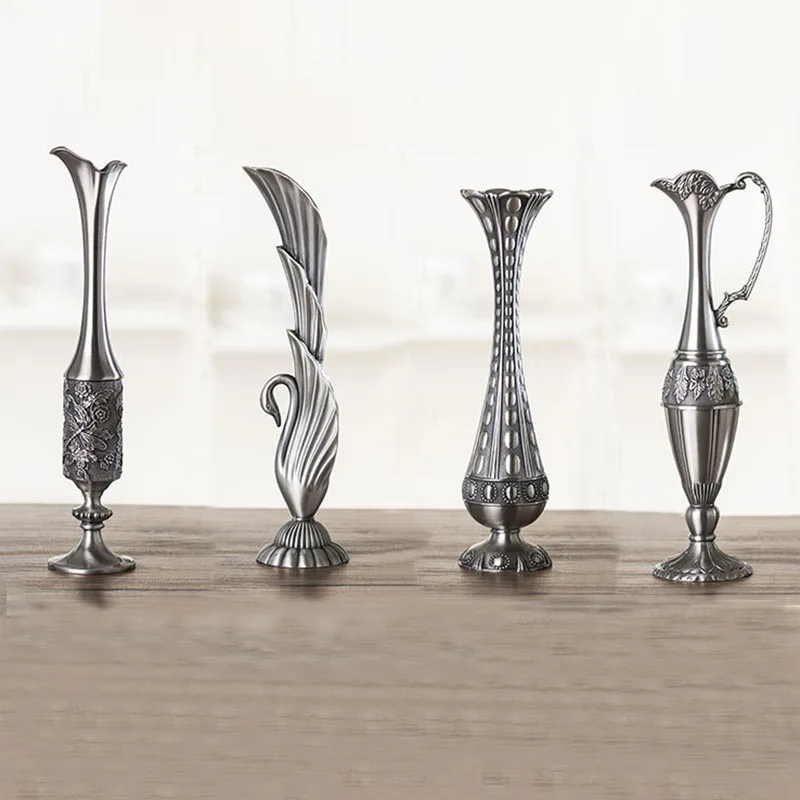 Nordic Metal Vases, 5.4x22.4cm Geometric Art Electroplated Ornaments, Ins Flower Arrangement Vases, Housewarming Gifts
