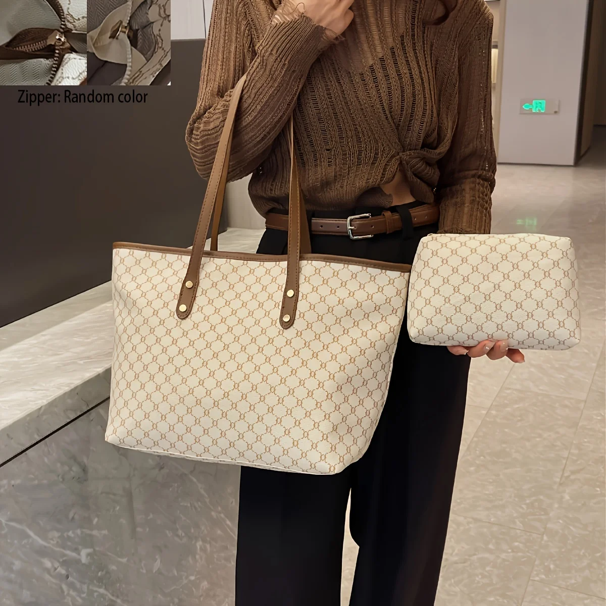 Vintage Large Capacity Tote Bag, Retro Shoulder Bag, Women's Fashion Handbag & Purse For Commute