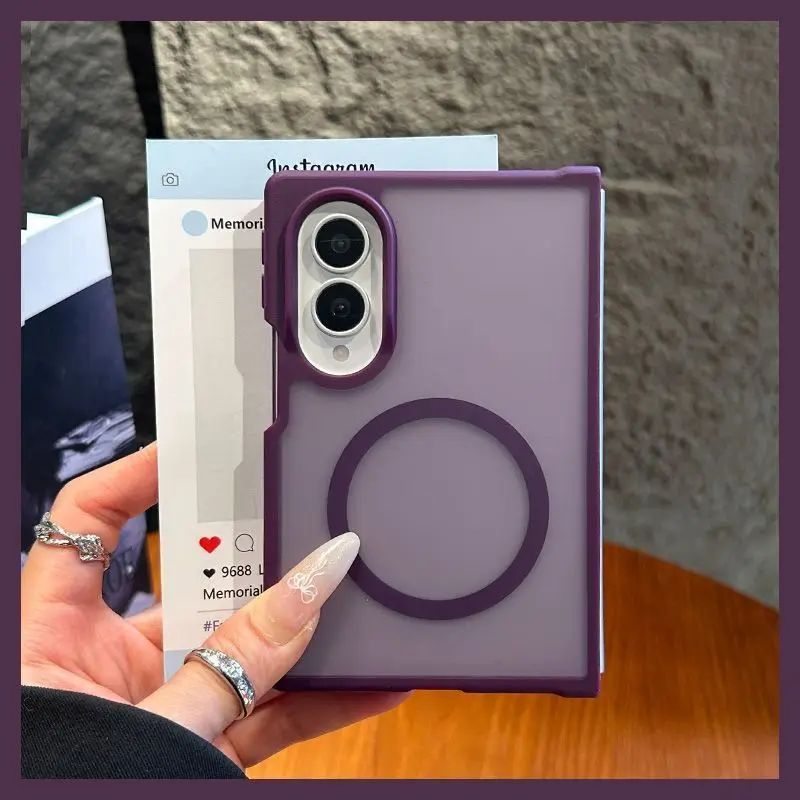 For Samsung Galaxy Z Fold 8 Wide Case Hard PC Transparent For Magsafe Magnetic Protective Phone Cover For Galaxy Z Fold 8 Shell