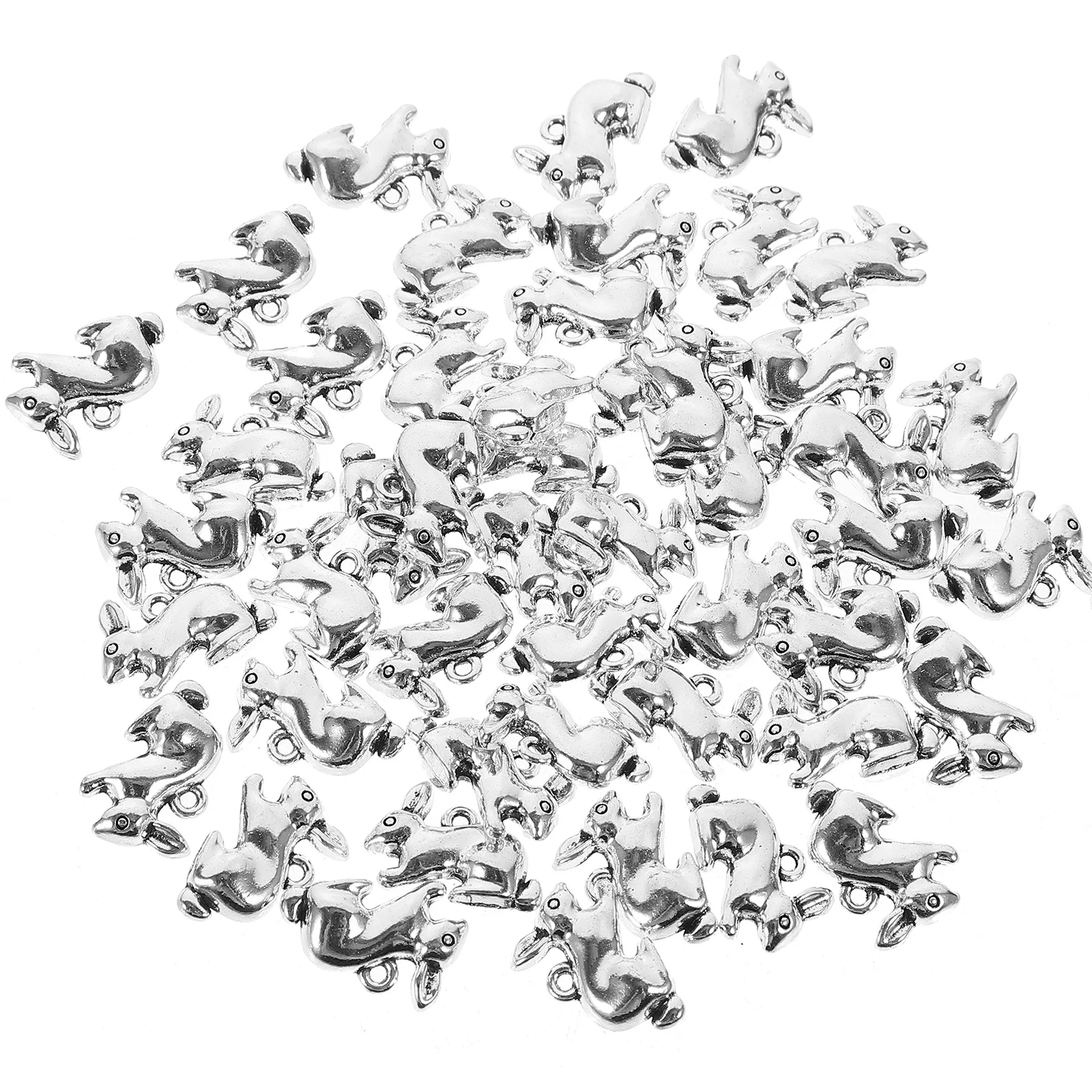 50Pcs Vintage Rabbit Zinc Alloy Hanging Charms for DIY Jewelry Making Necklace Bracelet Craft Accessories