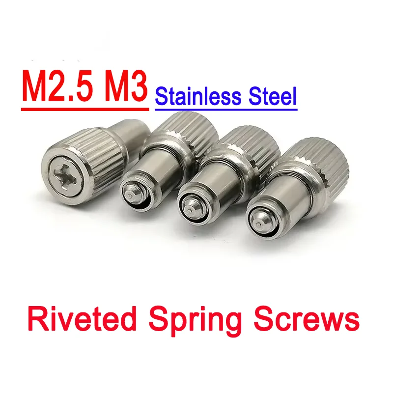 Stainless Steel Riveted Spring Screws - M2.5/M3, PF10, Sheet Metal Pressure Plate