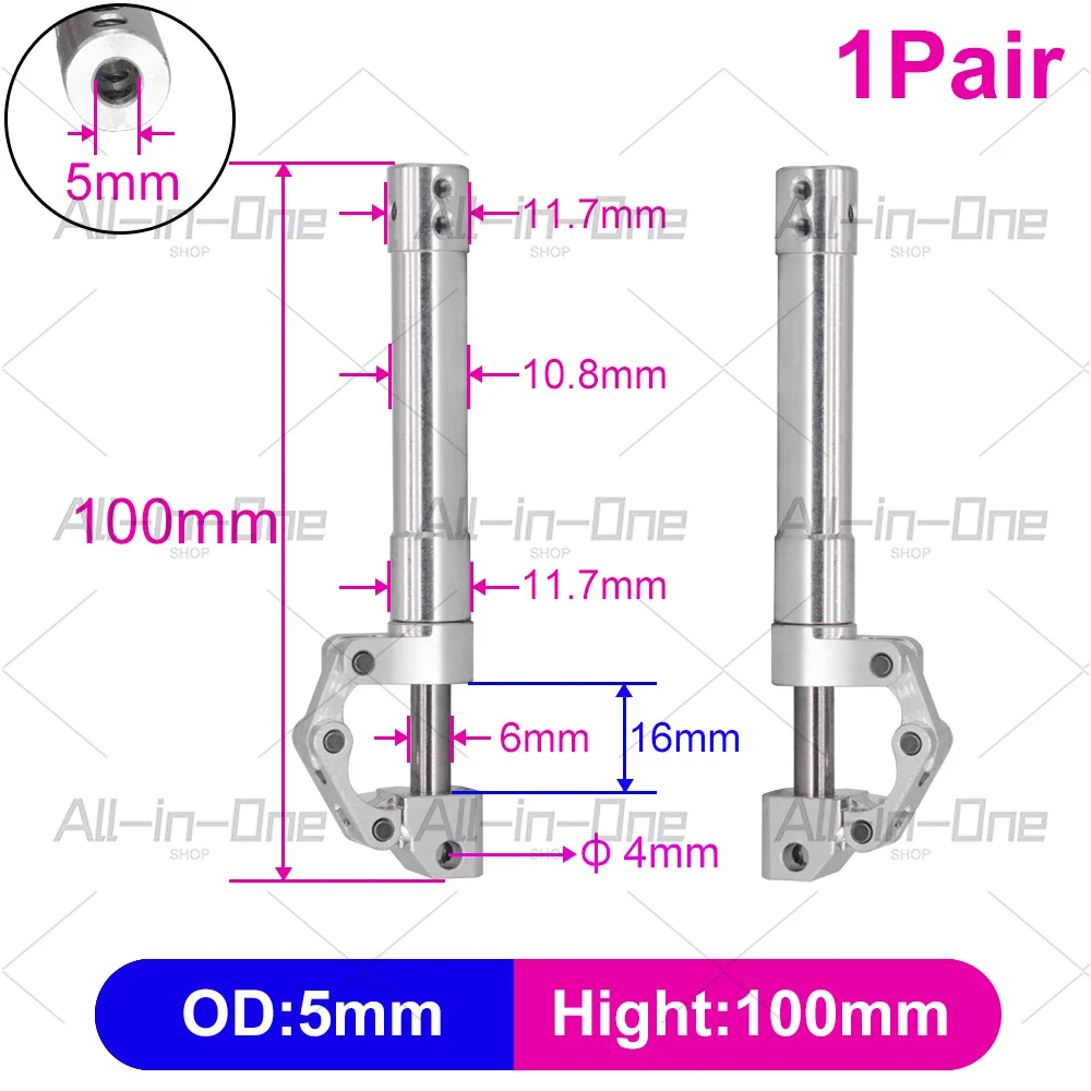 Height 70mm to 170mm Rebound Kneeling Damping Landing Gear 3-6kg RC Aircraft Model Jet EDF