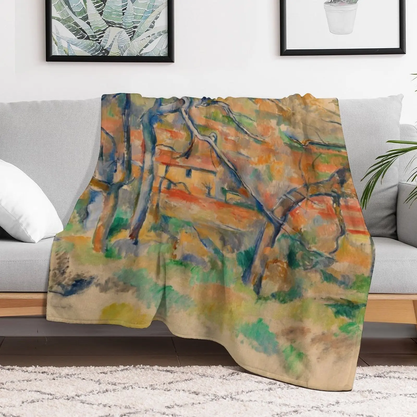 New Paul Cézanne - Tr?r og hus, Provence Throw Blanket Polar Blankets For Bed Blankets