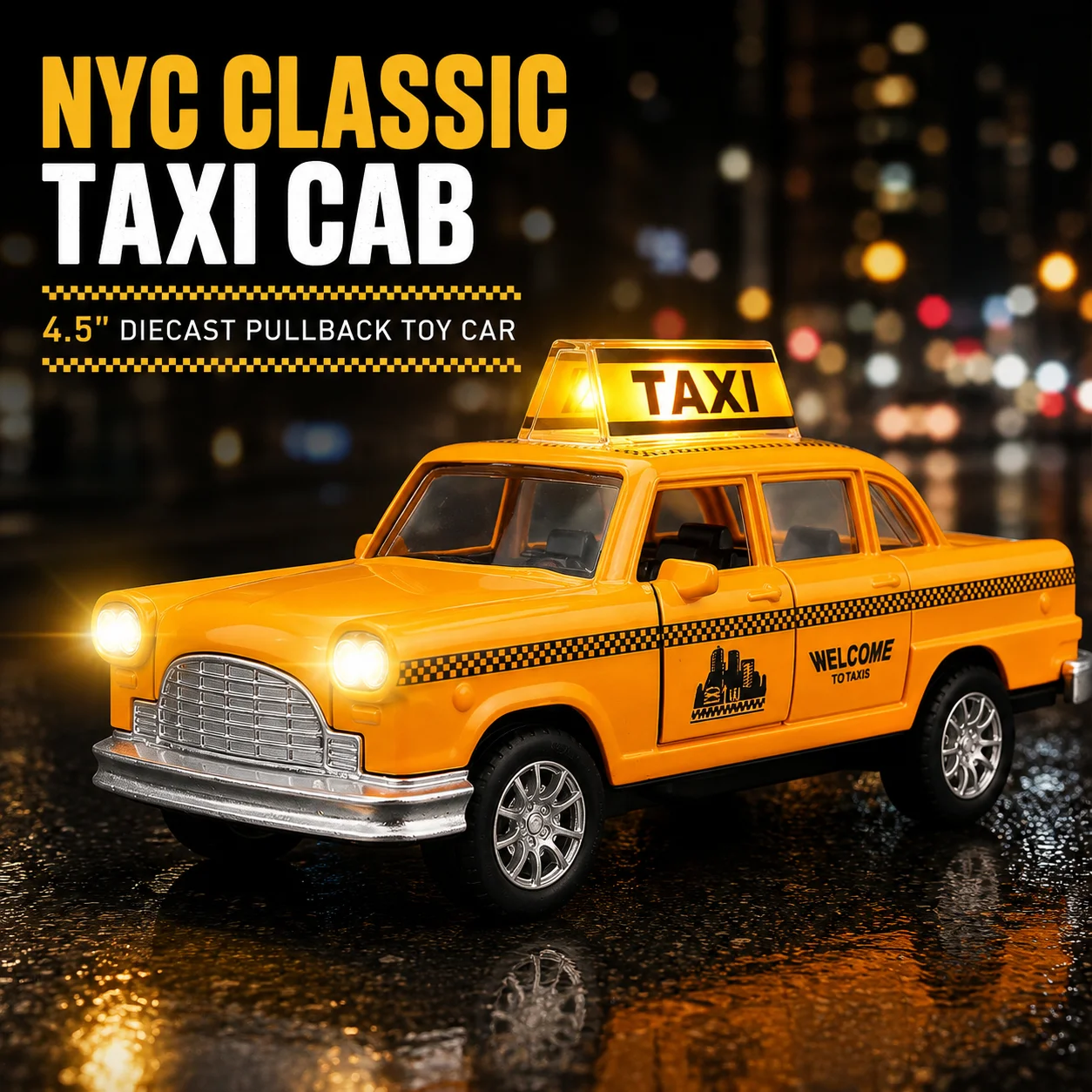 Kids Toys Nyc - 1:32 Diecast NYC Taxi Cab Model