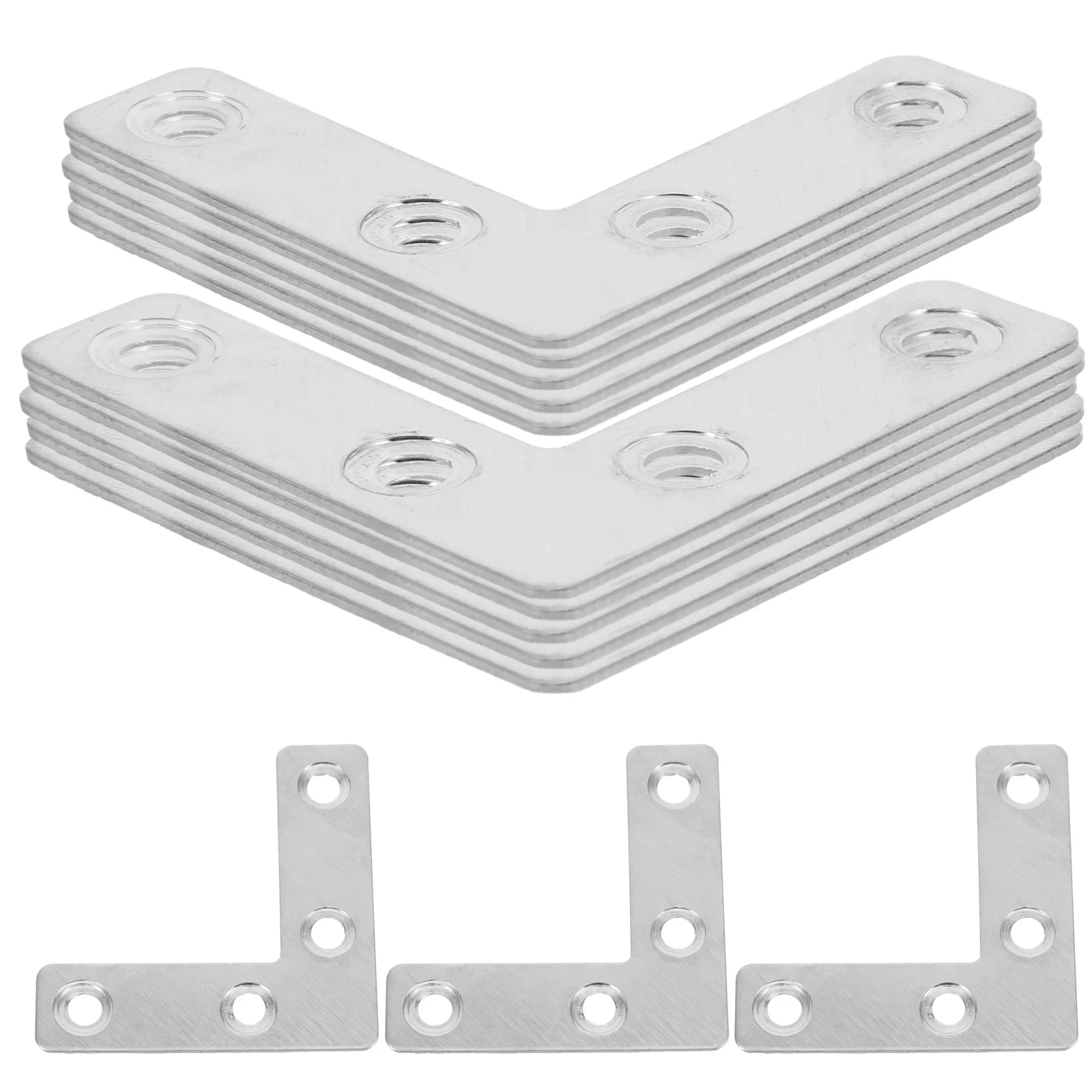 36 Pcs Brackets Corner Code Hardware L Heavy Duty Flat Braces for Wood 90 Degree Silver Small Buckle Wardrobe Mounting Cabinet