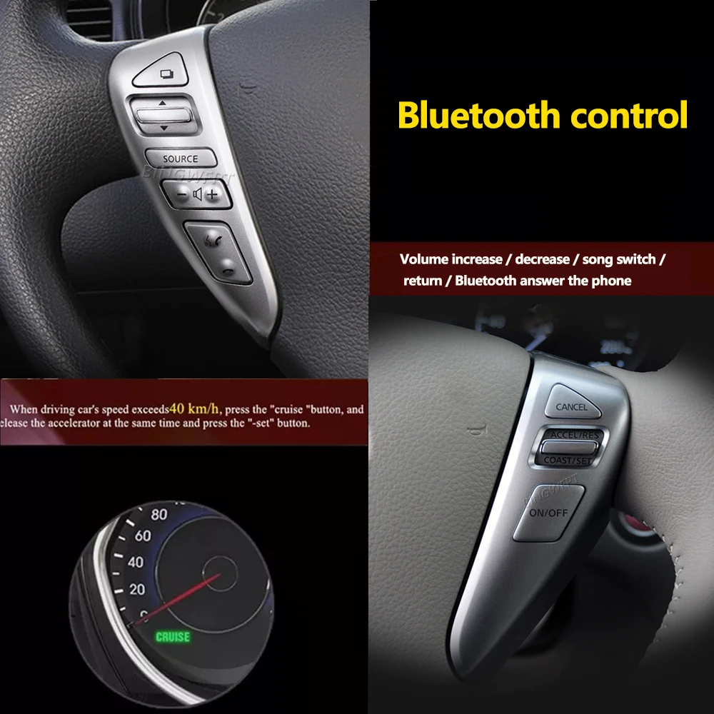 Cruise Control Switch Audio Volume Button Steering Wheel Buttons 25550-3DA6A For Nissan Sentra Livina Almera Cube Versa Note
