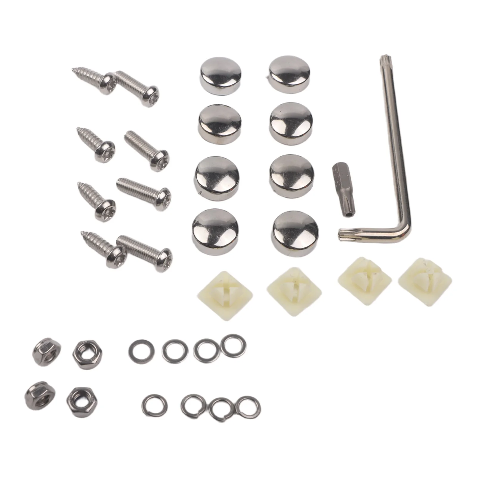 Vehicle License Plate Screws Stainless Steel Anti Theft Security for Front and Rear Designed for Secure and Attachment