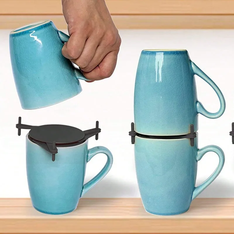Erweiterbare und stapelbare kleine Werkzeuge, geeignet für Teetassen und Kaffeetassen, platzsparender verstellbarer Tassenhalter, stapelbarer Halter.