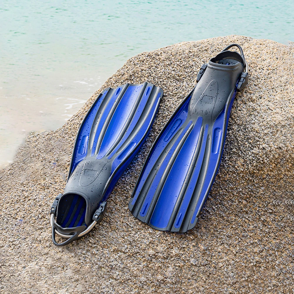 

In Stock Professional Scuba Long Blade Diving Equipment Swim Flippers, Secured Tight Fitting Free-diving Surfboard Swim Fins.