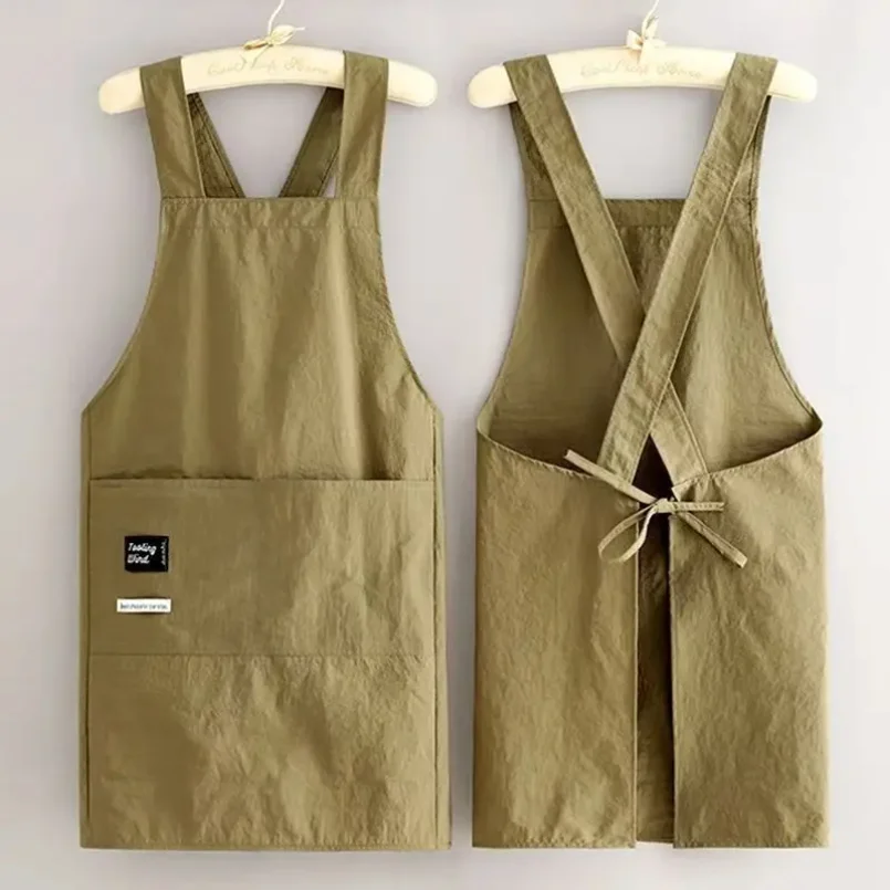 

New Korean Household Kitchen Adult Waist Apron Waterproof Oil Resistant Cooking Chef Workwear for Catering Waiter Work Clothes