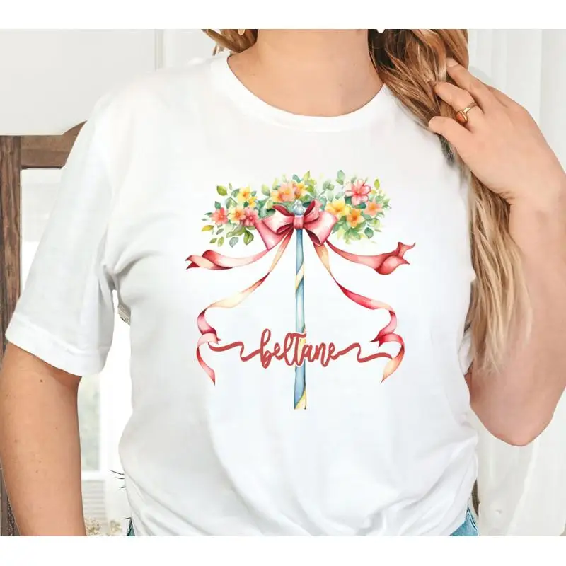 

Футболка Beltane Maypole Pagan Holiday Wiccan Wheel Of The Year Сезонная ведьма женская