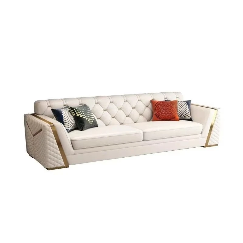 Convertible sofa bed set, modern design wood frame artificial leather sofa