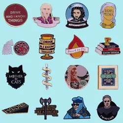 Top Grade American TV Show Thrones Feminist Enamel Pin Animal Cat Brooch Book Lapel Backpack Ornament Gift for Fans Friends