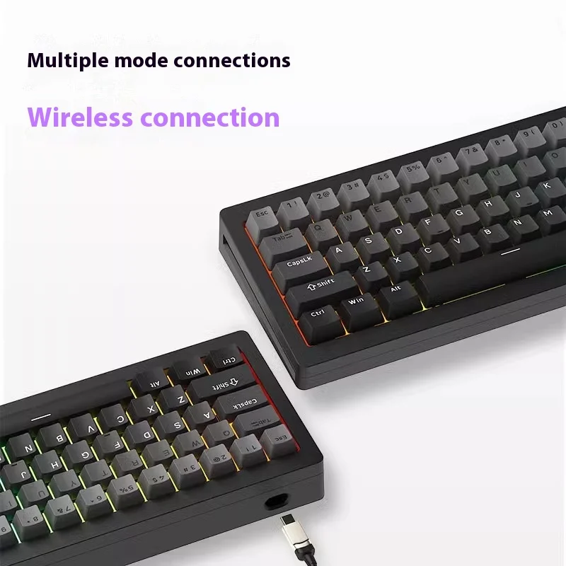 AKKO MONSGEEK M7W Keyboard Barebones KIT Customized Hot Swappable BT 2.4G Wireless Dynamic RGB 6000mAh CNC Aluminum HIFI Gasket