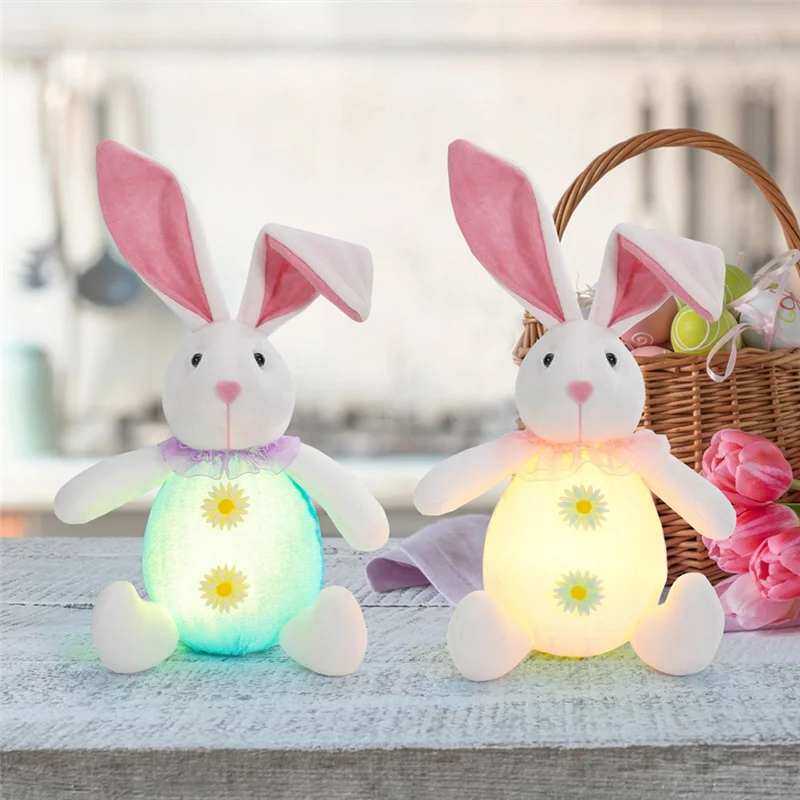 Easter Bunny Decorations Easter Gnomes LED Easter Decor  Spring Decorations For Home Handmade Swedish Tomte Doll 2Piece-Y41A