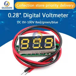 mini 0.28 inch LED Digital Voltmeter Voltage Meter Volt Detector Monitor Tester Panel Car 12V 24V Red Green Blue Yellow