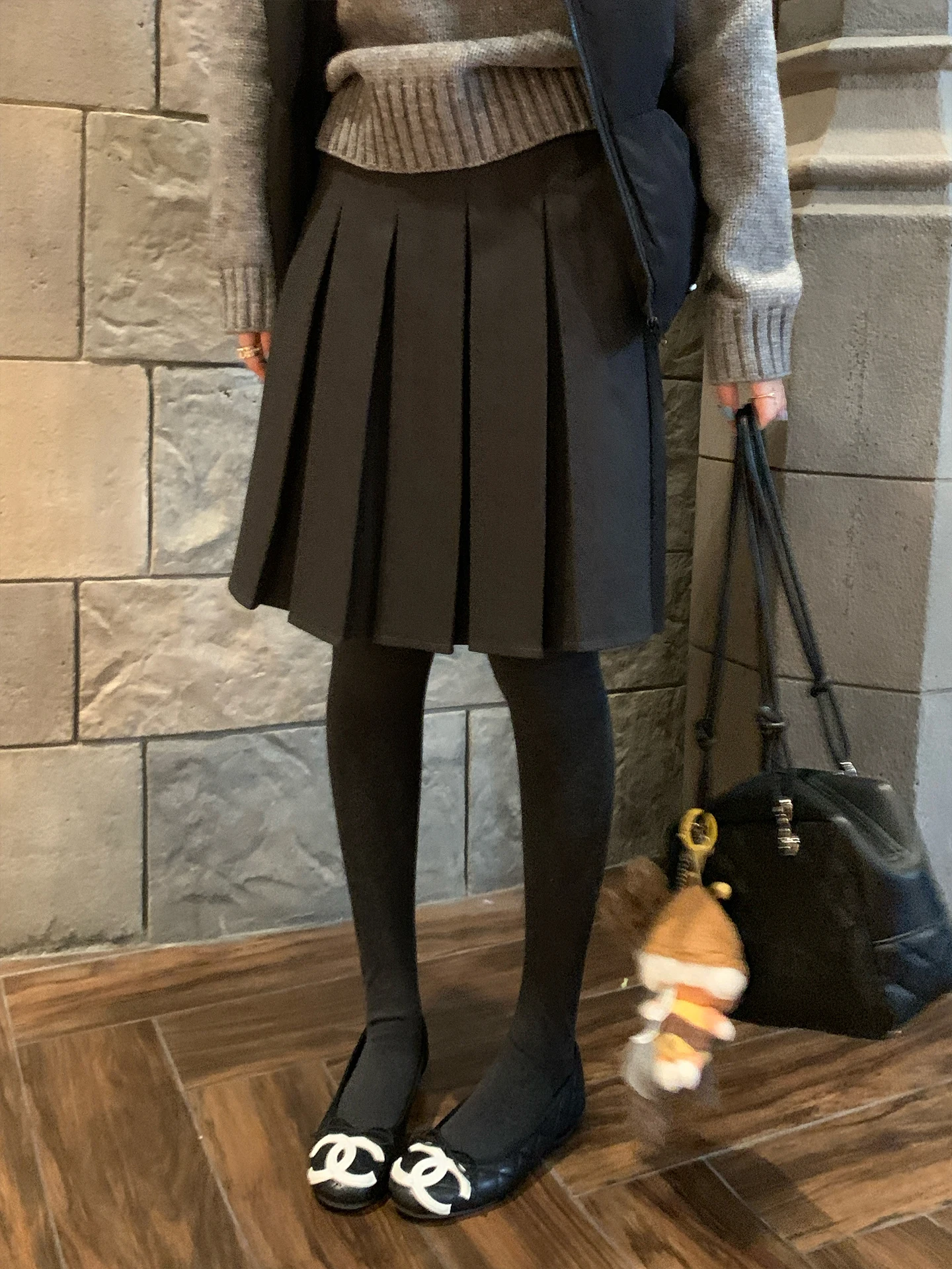 

Dual-Sided Wear High Waist A-Line Skirt Deep ey Women's Simple Sle Casual Faion Spring Autumn Seasonal Skirts