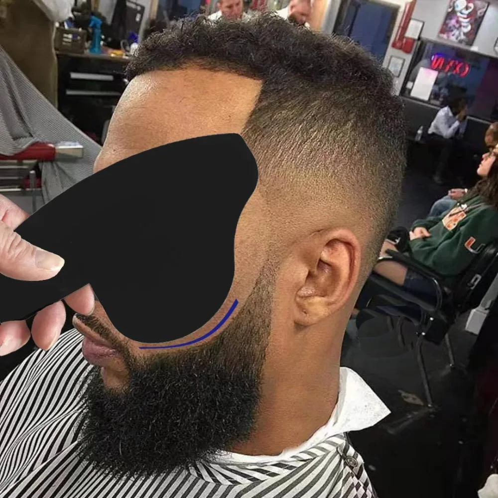 Men Beard Shaping Hairline Shape Trim Card Curve Hairline Template Optimizer Haircut Stylinag Design Card Haircut Tool