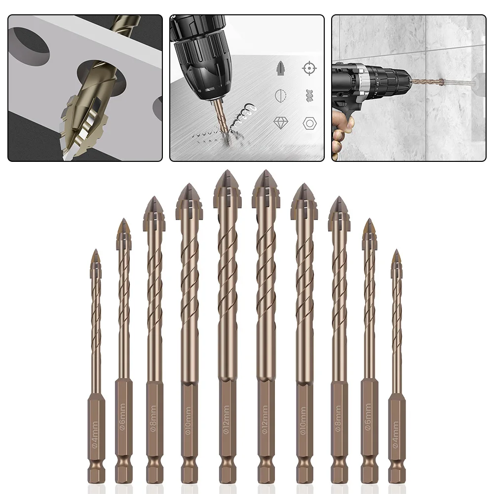 

10Pcs 4/6/8/10/12mm 4 Flute Sawtooth Eccentric Drill Bit For Precision Eccentric Drill Bits Workshop Equipment Power Tools