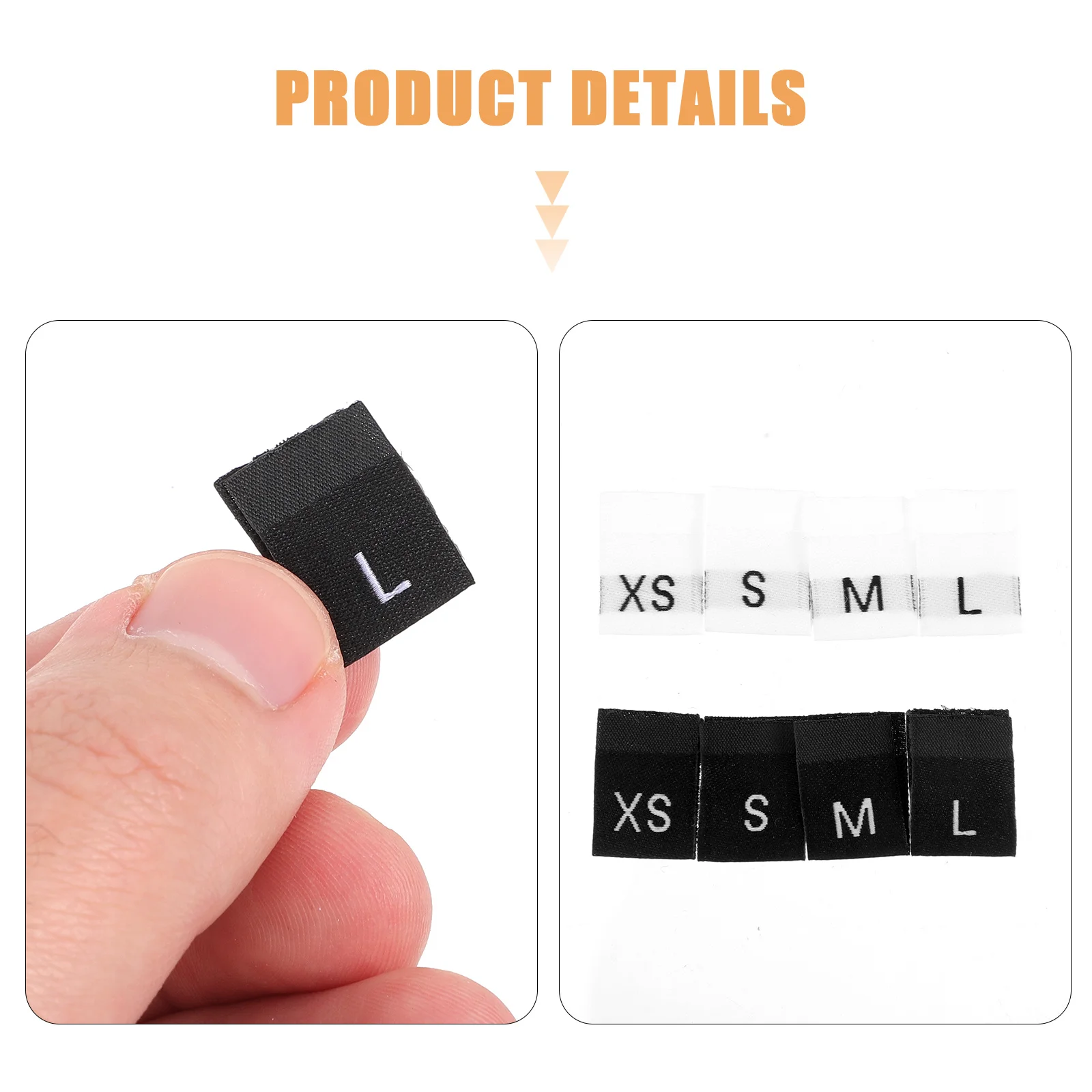 

800 шт. этикетки для одежды, самоклеящиеся бирки, размер ткани, этикетки для одежды, бирки для шитья