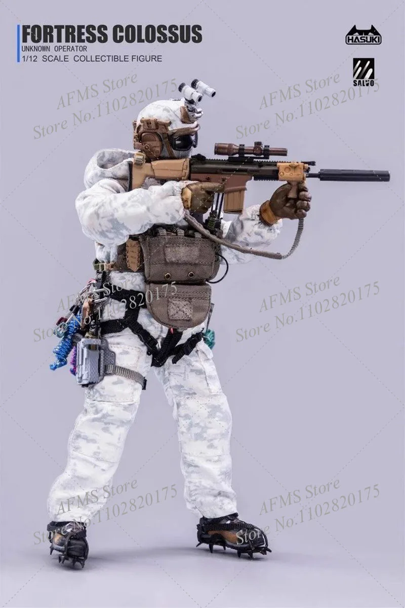 

HASUKI SA03 1/12 Scale Collectible Figure Black Action Snow Mountain Ghost Full Set 6Inch Men Soldier Action Figure Model Toys