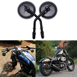 8mm Black Motorcycle Mirror Short Stem 3