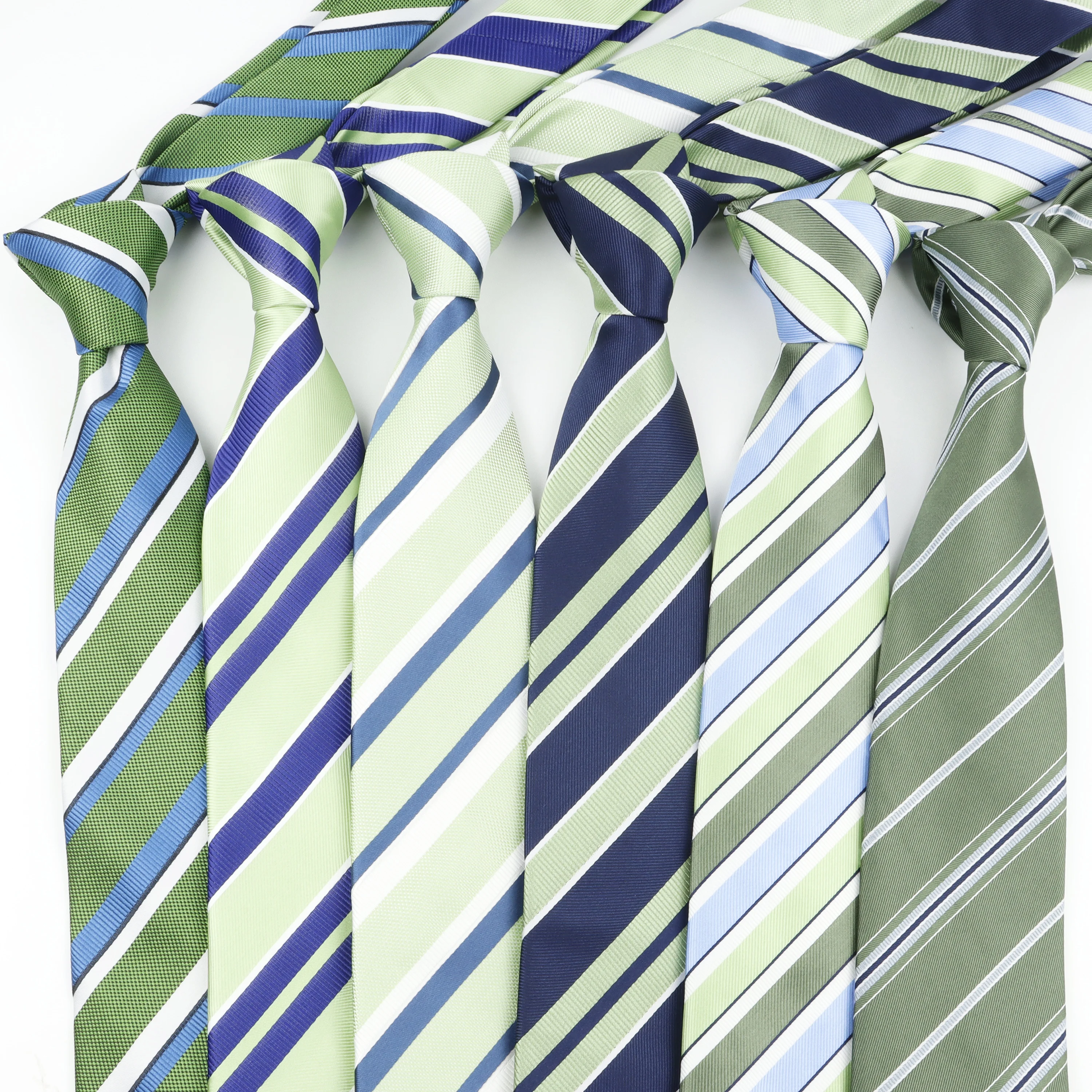 Luxus-Business-Männer-Krawatte, Salbeigrün, orange, gestreift, für Hochzeit, Party, Büro, Gruppe, Urlaub, Party, Alltag, Krawattenzubehör