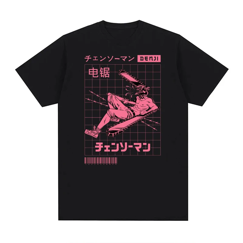 

Japanese Anime Chainsaw Man T-shirts 100% Cotton Unisex Tees EU Size Manga Graphic Print Short-Sleeve Harajuku Tops