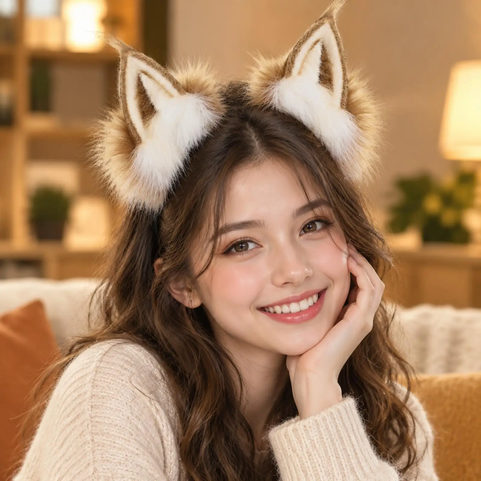 Faux Hair Animal Ear Headband Comfortable Pointed Ear Costume Headband Hair Accessory Soft for Halloween, Cosplay