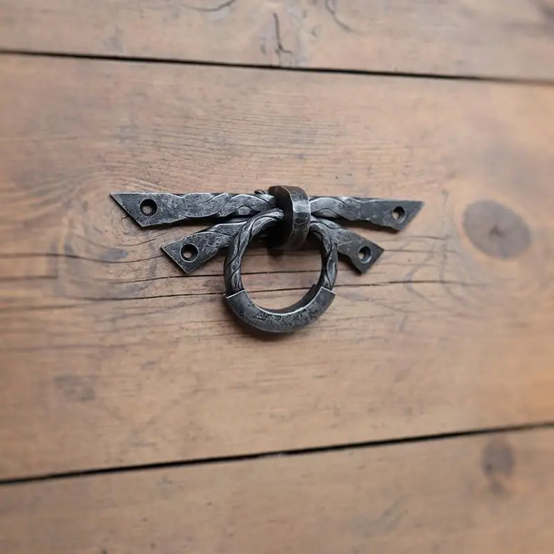 

Traditional craft forged iron handle furniture drawer pull ring retro old-fashioned door ring door buckle decoration