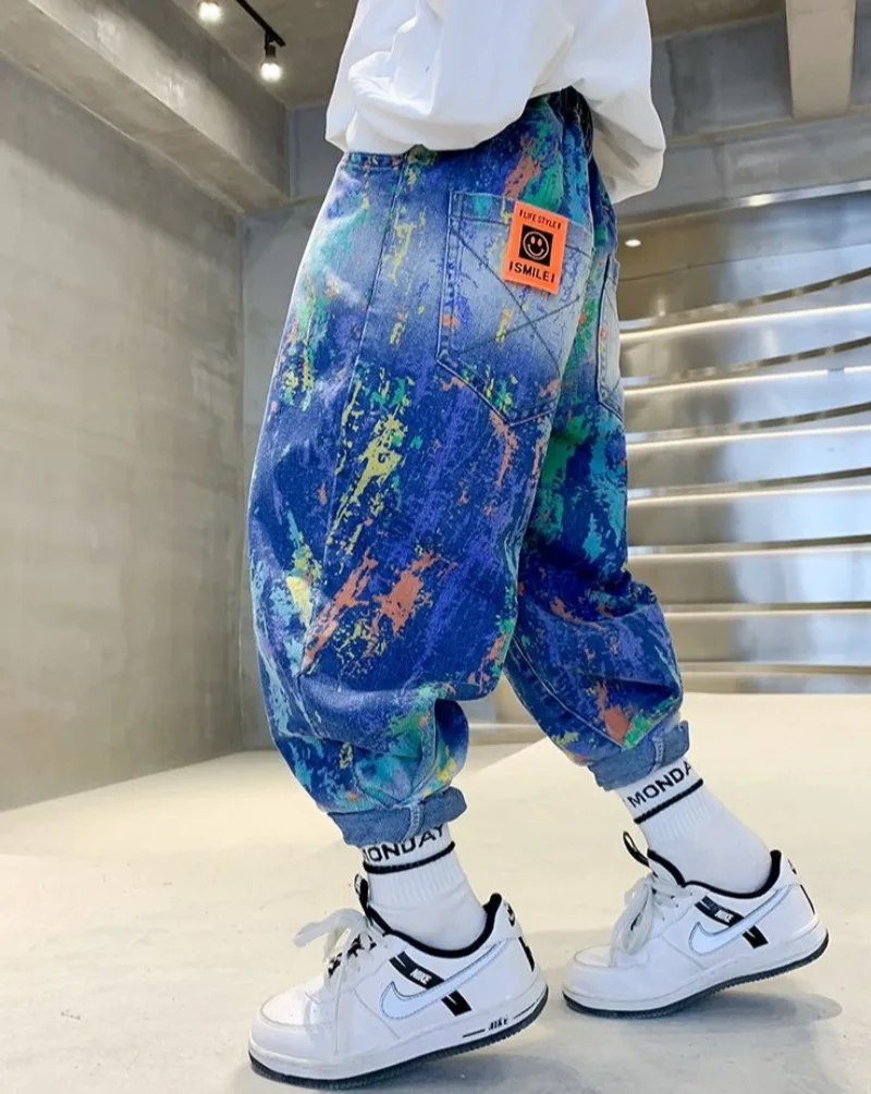 2025 New Boys Spring Autumn Trendy Jeans Long Pants Toddler Big Kid Spring Fashion Casual Wear Hot Sale