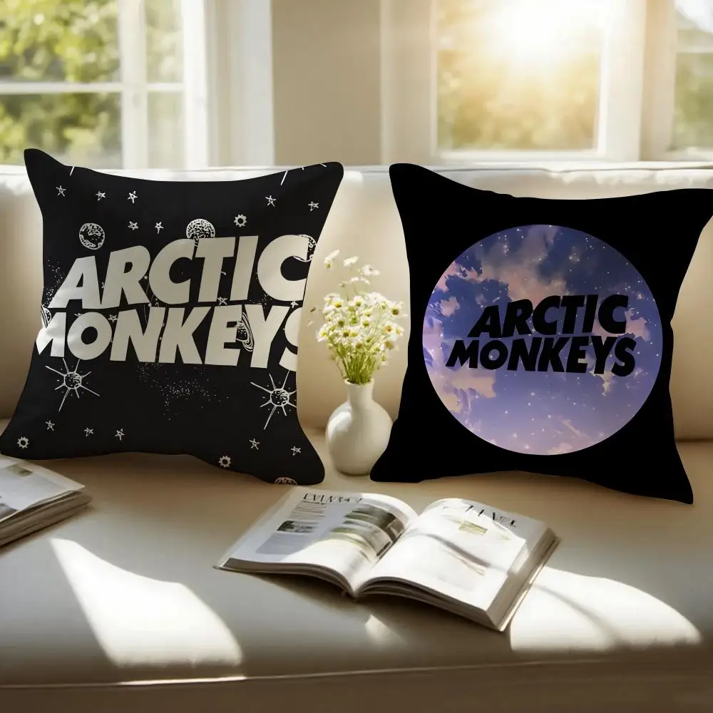 Indie Rock British Band A-Arctic Monkeys Cushion Cover Pillowcase Anti-dustmite Invisible Zipper Short Plush Sofa Cushion