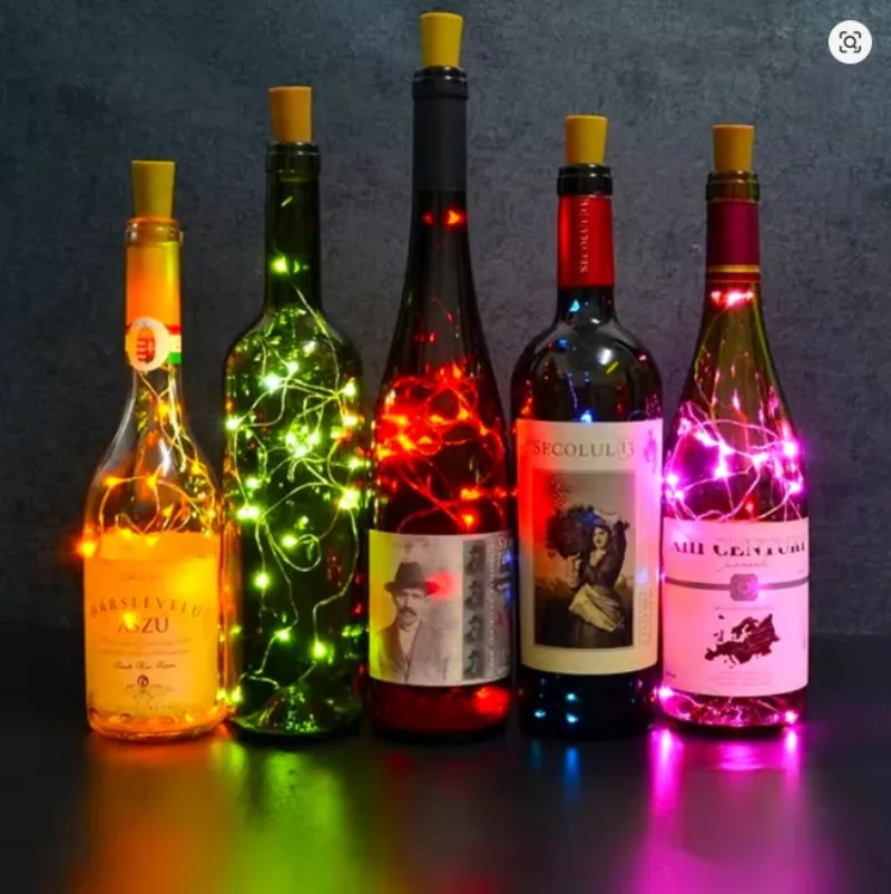 LED Bar Wine Bottle Cork String Lights 1-3M Fairy Copper Wire for Party Holiday Wedding Garden Decoration