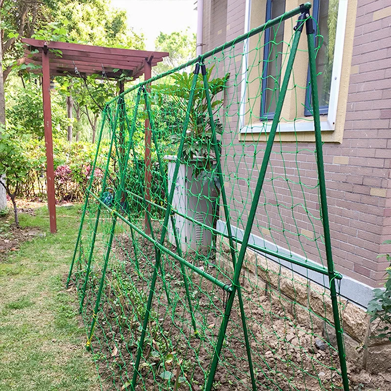 Cucumber Trellis Set A-Frame for Garden Vegetable Plant Grow Supports Fit Climbing Plant Detachable  with Net and Clips